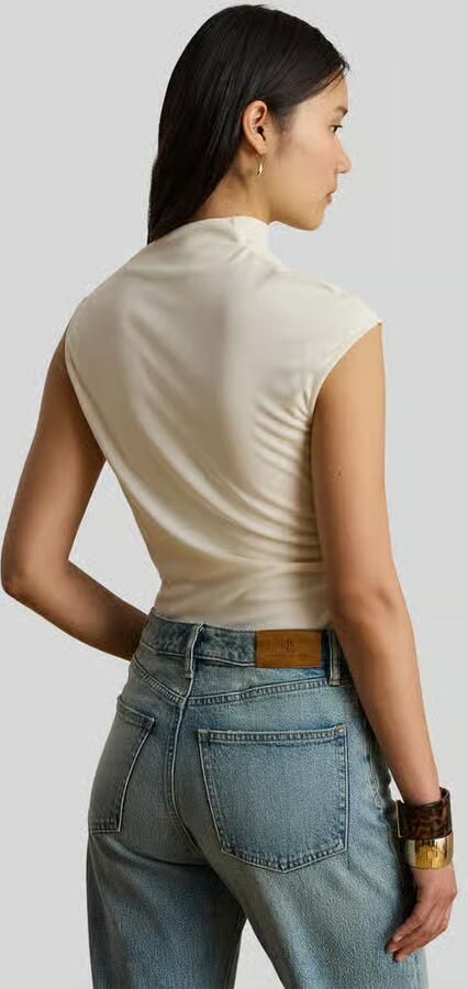 Lauren Ralph Lauren slim fit top met hooggesloten kraag - Foto 3
