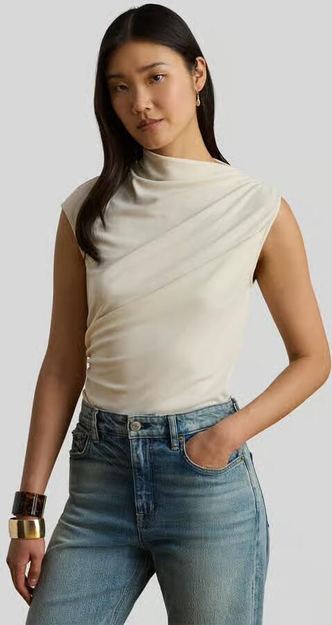 Lauren Ralph Lauren slim fit top met hooggesloten kraag - Foto 2