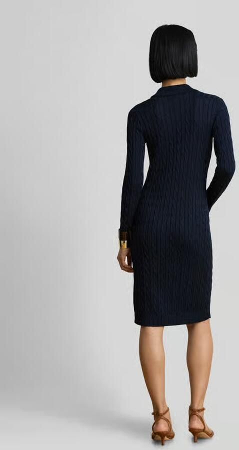 Lauren Ralph Lauren slim fit tricotjurk van mix van katoen en viscose - Foto 2