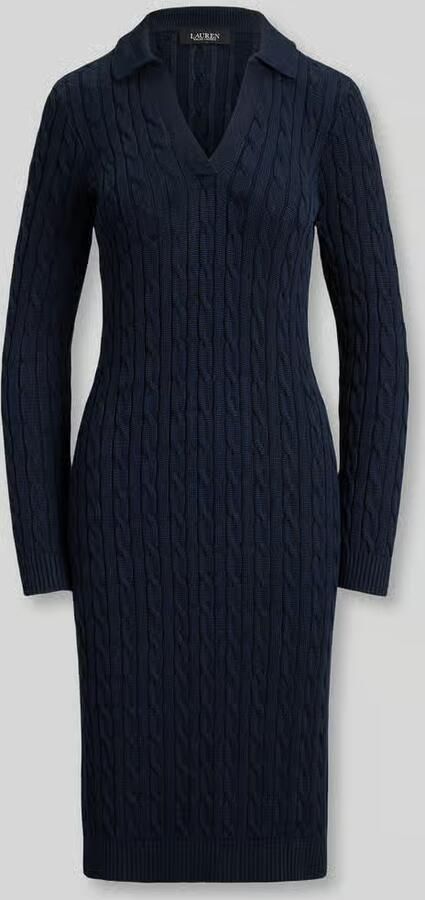 Lauren Ralph Lauren slim fit tricotjurk van mix van katoen en viscose