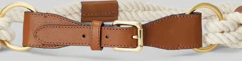 Lauren Ralph Lauren Smal riem van koord met leer