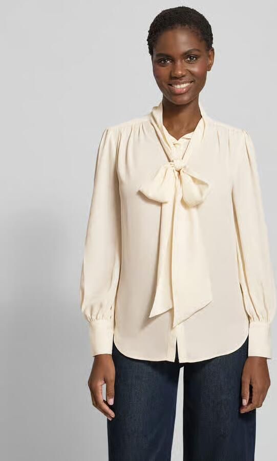 Lauren Ralph Lauren Regular fit blouse met lange mouwen met strikkraag - Foto 4