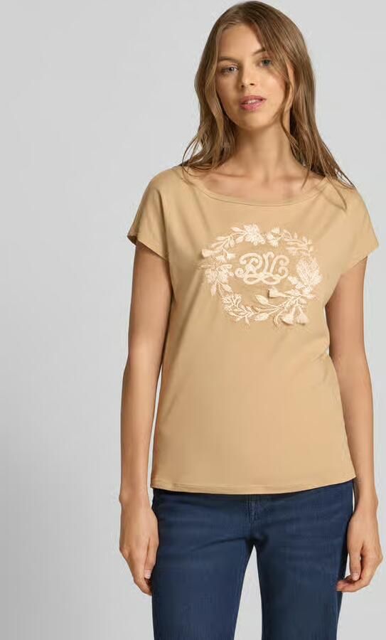 Lauren Ralph Lauren T-shirt met geribde boothals model 'GRIETA' - Foto 2