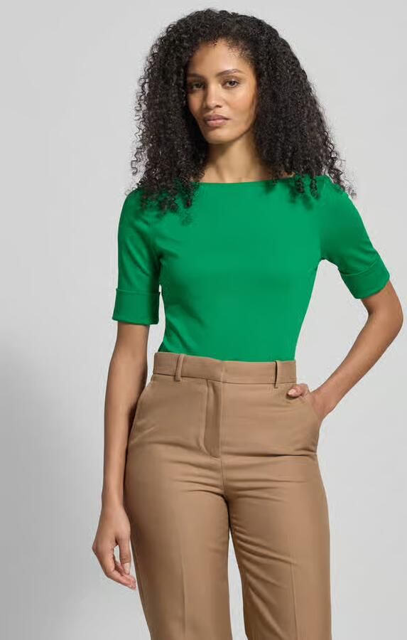 Lauren Ralph Lauren T-shirt met geribde boothals model 'JUDY' - Foto 3