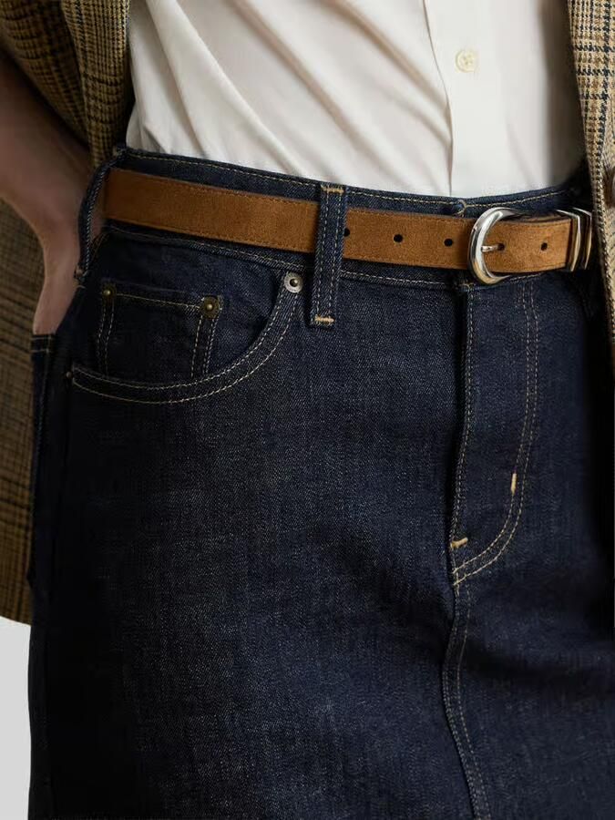 Lauren Ralph Lauren tapered fit jeansrok van katoenmix