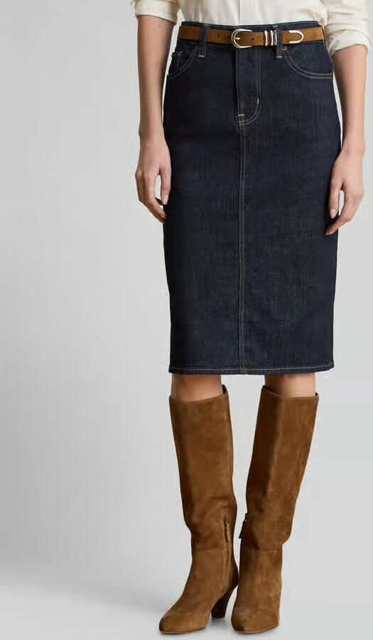 Lauren Ralph Lauren tapered fit jeansrok van katoenmix - Foto 2