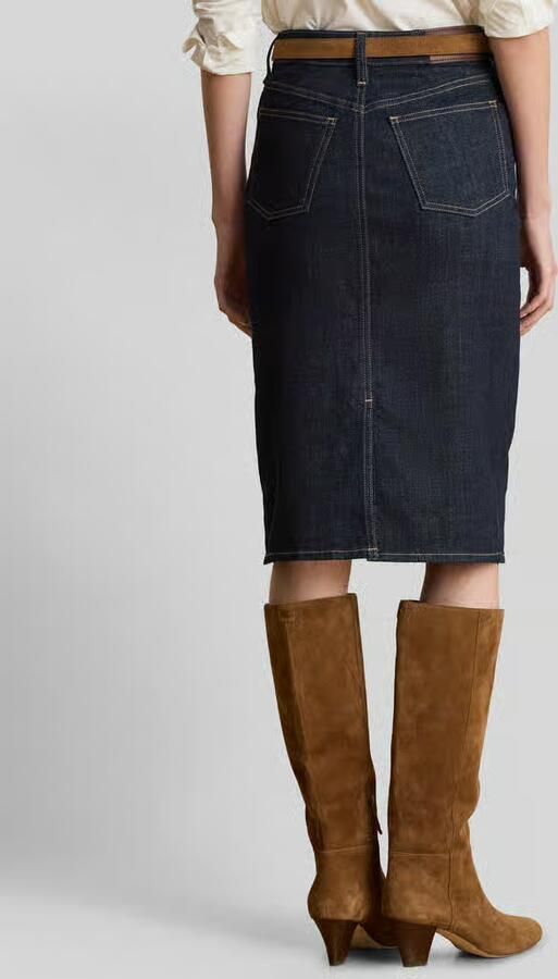 Lauren Ralph Lauren tapered fit jeansrok van katoenmix