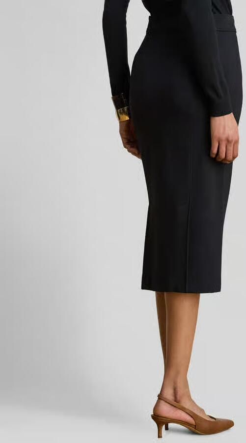 Lauren Ralph Lauren tapered fit kokerrok van viscosemix - Foto 3