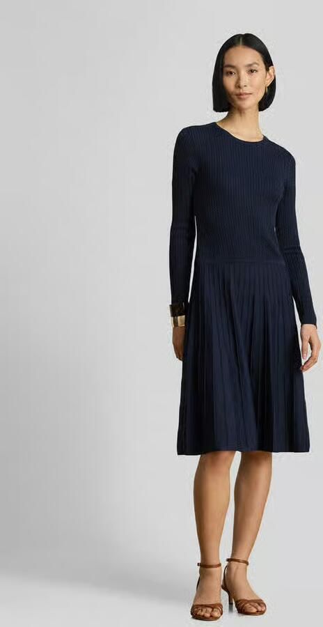Lauren Ralph Lauren Tricotjurk met geplisseerde zoom van de rok - Foto 3