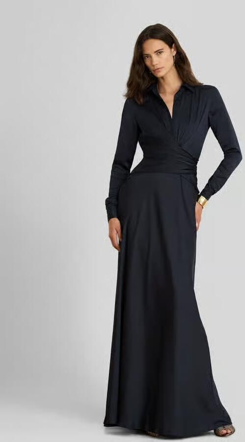 Lauren Ralph Lauren Vloeiende avondjurk in wikkellook - Foto 2