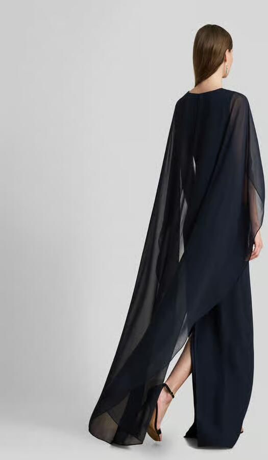 Lauren Ralph Lauren Vloeiende avondjurk met cape-detail - Foto 2