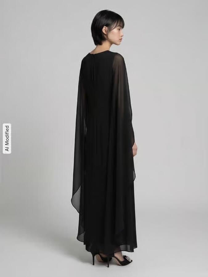 Lauren Ralph Lauren Vloeiende avondjurk met cape-detail - Foto 2