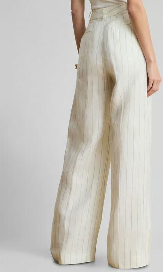 Lauren Ralph Lauren Wide leg broek van puur linnen