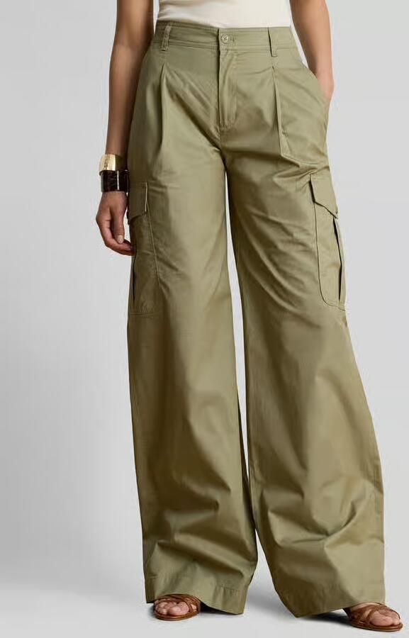 Lauren Ralph Lauren Wide leg cargobroek van puur katoen - Foto 2