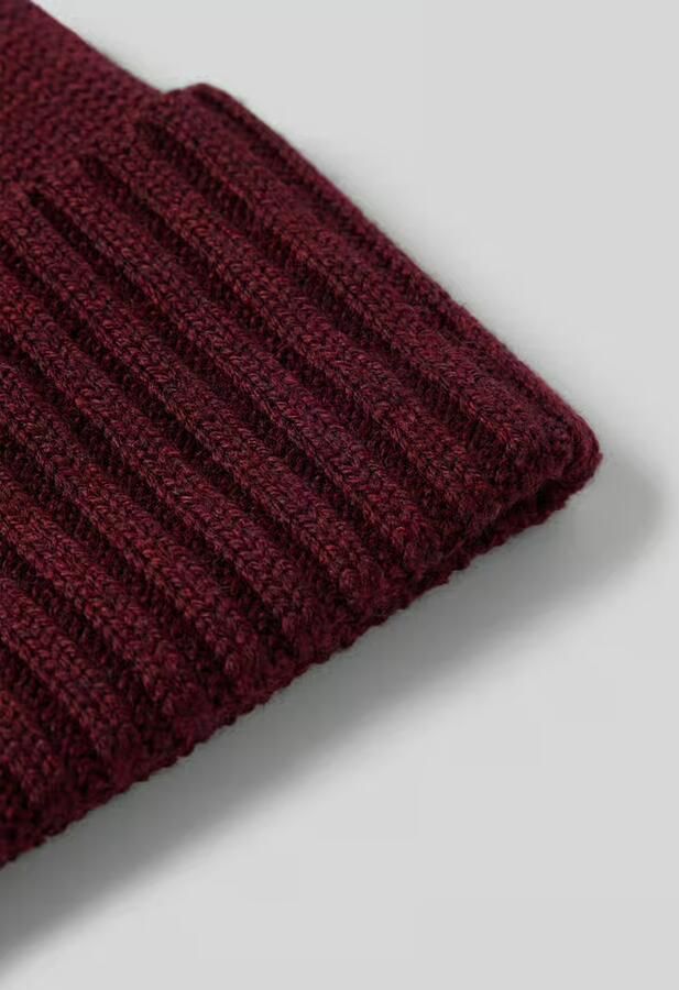 Polo Ralph Lauren Bordeaux Gebreide Muts met Geborduurde Pony Red Heren