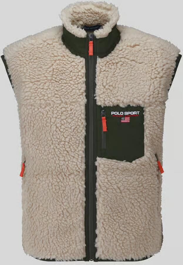 Polo Ralph Lauren Bodywarmer van teddy met contrasterende zak