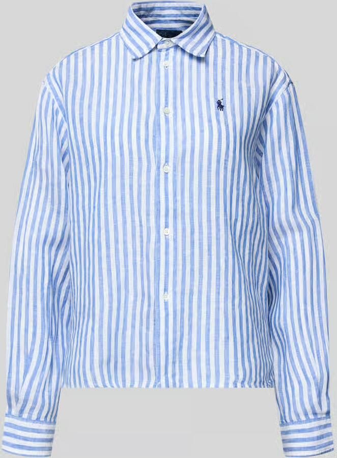 Polo Ralph Lauren boxy fit linnen blouse met all-over motief - Foto 2
