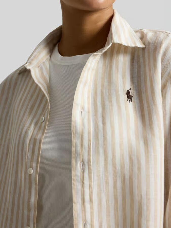 Polo Ralph Lauren boxy fit linnen blouse met all-over motief