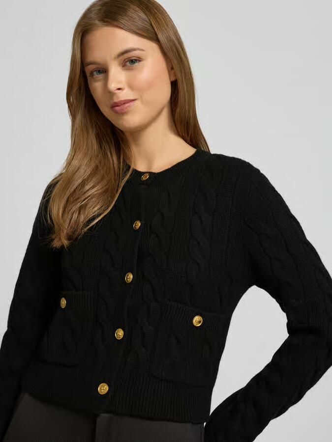 Polo Ralph Lauren Cardigan van een mix van lanawol en kasjmier met kabelpatroon - Foto 2