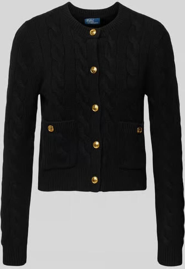 Polo Ralph Lauren Cardigan van een mix van lanawol en kasjmier met kabelpatroon