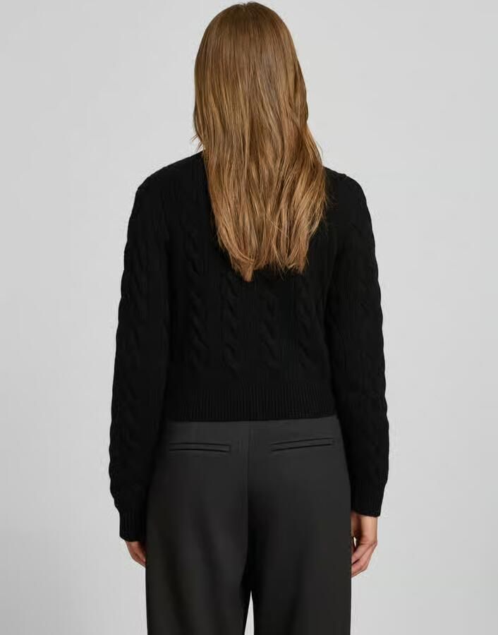Polo Ralph Lauren Cardigan van een mix van lanawol en kasjmier met kabelpatroon - Foto 4
