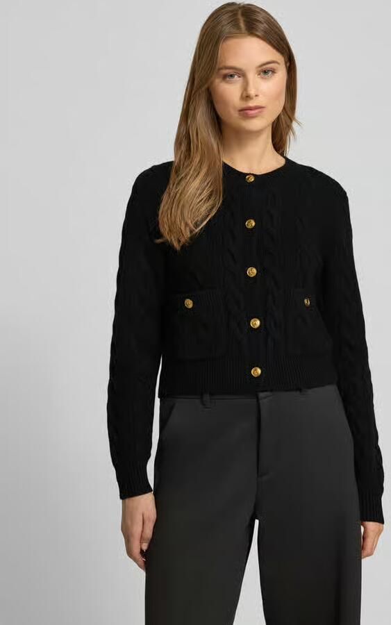 Polo Ralph Lauren Cardigan van een mix van lanawol en kasjmier met kabelpatroon - Foto 6