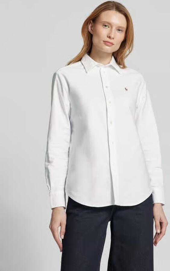 Polo Ralph Lauren Classic fit overhemdblouse met logostitching - Foto 3