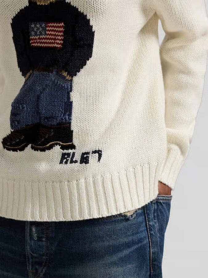 Polo Ralph Lauren Comfort Fit gebreide hoodie met Polo Bear-intarsia