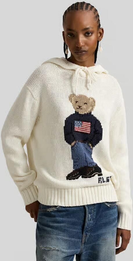 Polo Ralph Lauren Comfort Fit gebreide hoodie met Polo Bear-intarsia - Foto 2