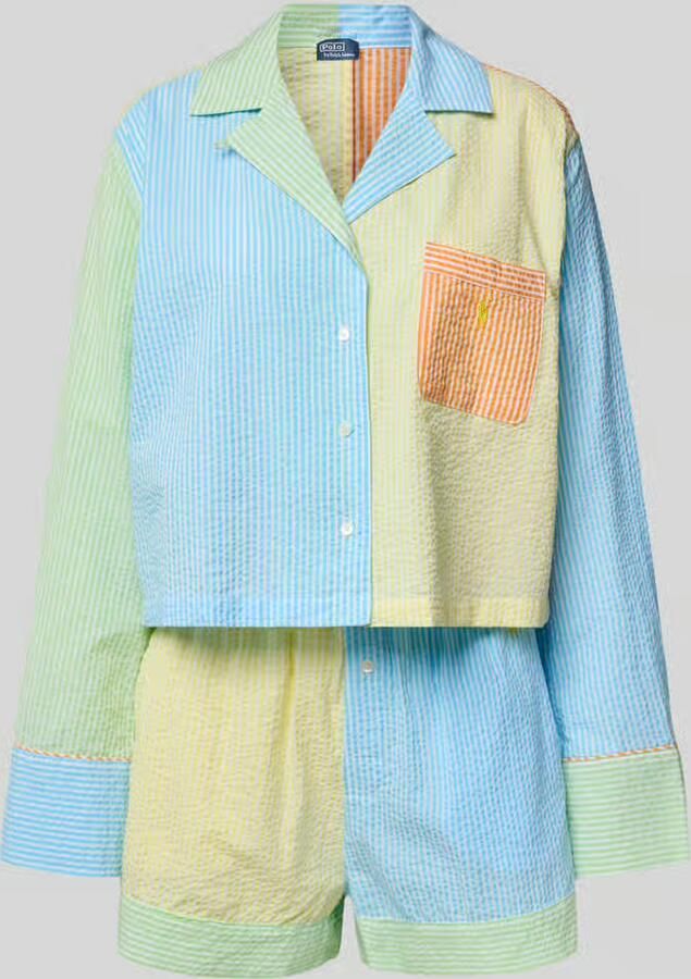 Polo Ralph Lauren comfort fit pyjama van puur katoen model 'SCALLOP SEERSUCKER' - Foto 2