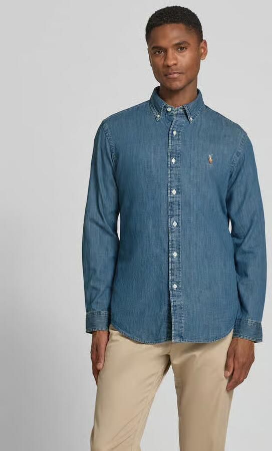 Polo Ralph Lauren Overhemd Lange Mouw CHEMISE CINTREE SLIM FIT EN JEAN DENIM BOUTONNE LOGO PONY PLAYER - Foto 20