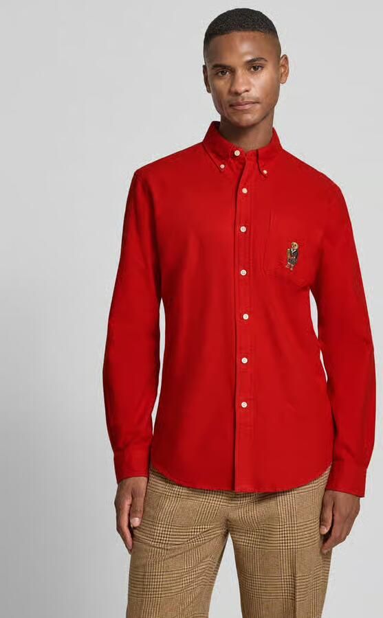Polo Ralph Lauren Custom slim fit vrijetijdsoverhemd met motiefstitching