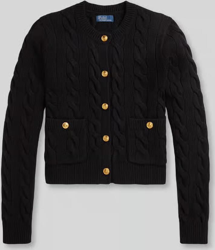 Polo Ralph Lauren Cardigan van een mix van lanawol en kasjmier met kabelpatroon