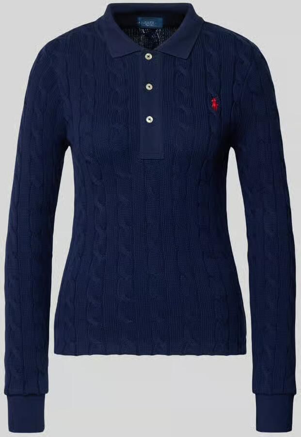 Polo Ralph Lauren Gebreide pullover met kabelpatroon en polokraag