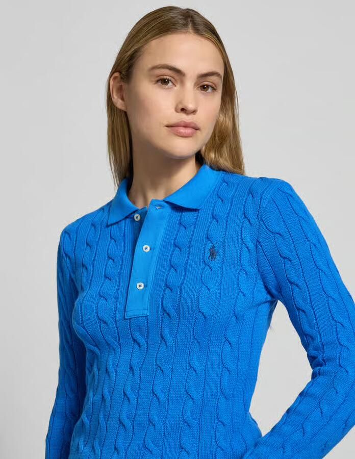 Polo Ralph Lauren Gebreide pullover met kabelpatroon en polokraag - Foto 2