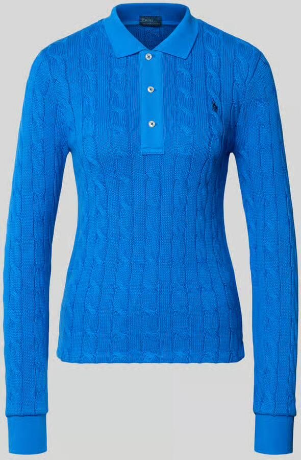 Polo Ralph Lauren Gebreide pullover met kabelpatroon en polokraag