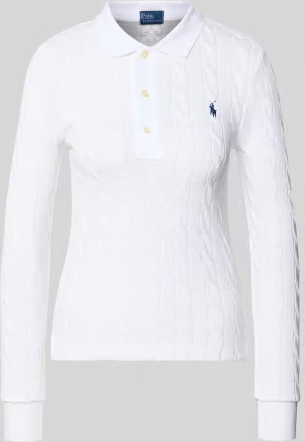 Polo Ralph Lauren Gebreide pullover met kabelpatroon en polokraag