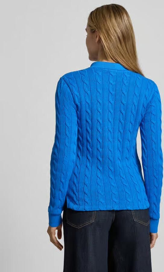 Polo Ralph Lauren Gebreide pullover met kabelpatroon en polokraag - Foto 4