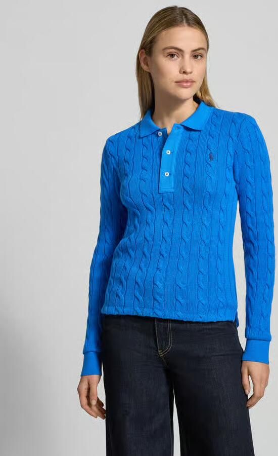 Polo Ralph Lauren Gebreide pullover met kabelpatroon en polokraag - Foto 3