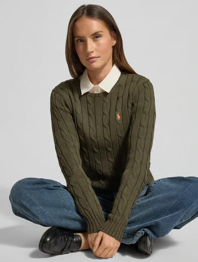 Polo Ralph Lauren Gebreide pullover met kabelpatroon model 'JULIANNA' - Foto 2