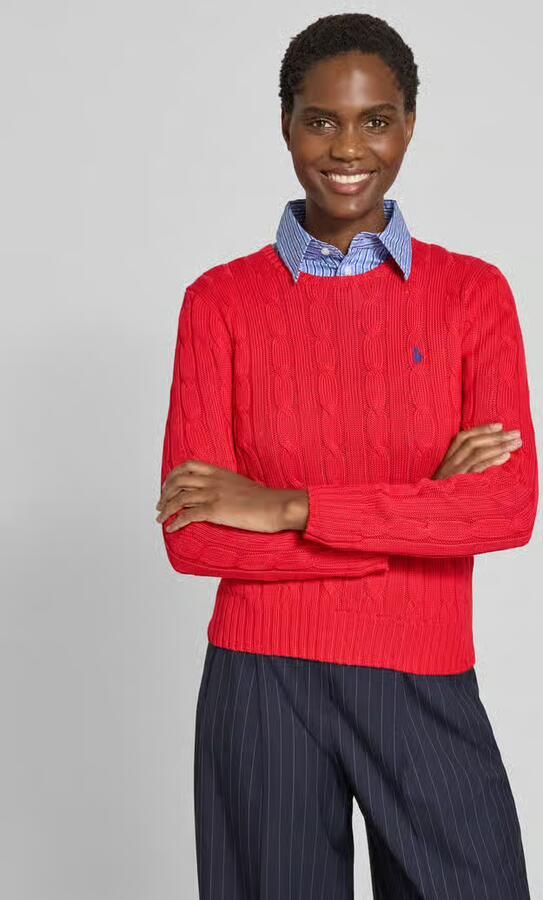 Polo Ralph Lauren Gebreide pullover met kabelpatroon model 'JULIANNA' - Foto 2