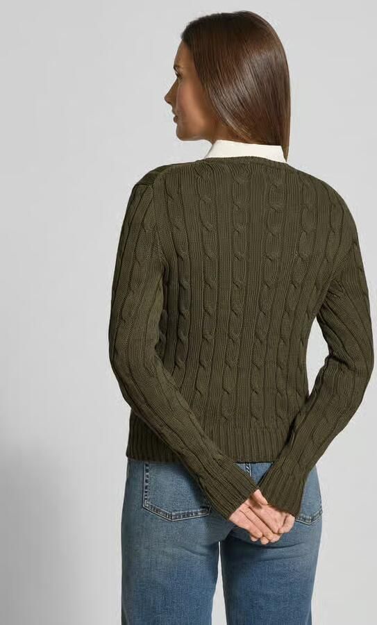 Polo Ralph Lauren Gebreide pullover met kabelpatroon model 'JULIANNA' - Foto 4