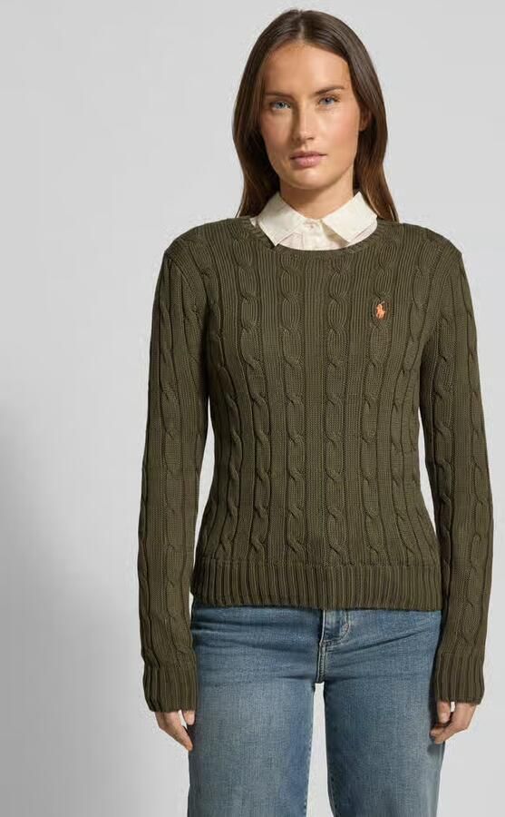Polo Ralph Lauren Gebreide pullover met kabelpatroon model 'JULIANNA' - Foto 3