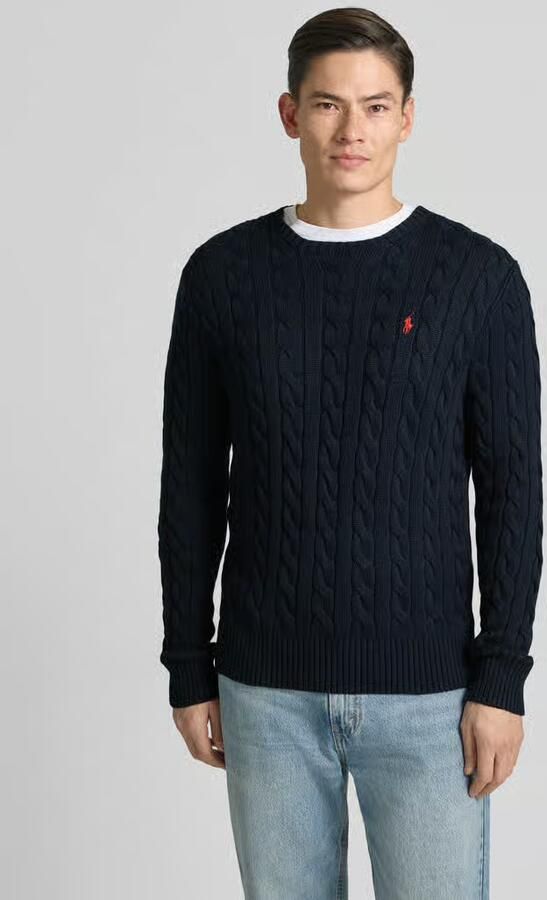 Polo Ralph Lauren Hunteravy Katoenen Trui met Geborduurd Pony Black Heren - Foto 2