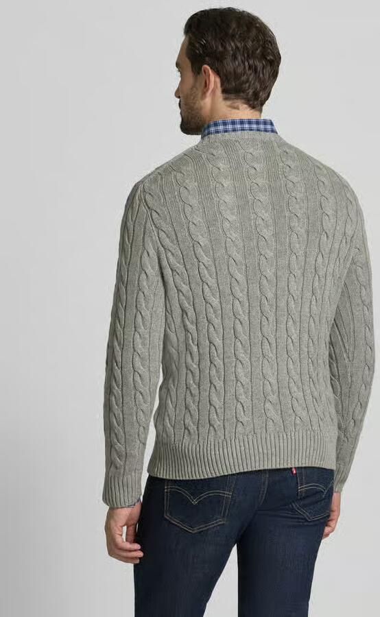 Polo Ralph Lauren Katoenen Gebreide Trui met Geribde Manchetten Gray Heren
