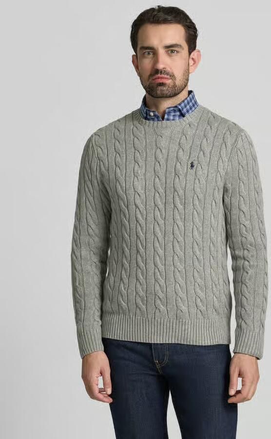 Polo Ralph Lauren Katoenen Gebreide Trui met Geribde Manchetten Gray Heren - Foto 2