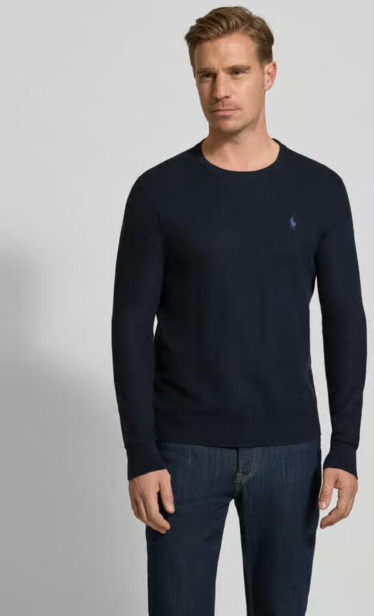 Ralph Lauren Gestructureerde katoenen trui met ronde hals Blue Heren - Foto 4