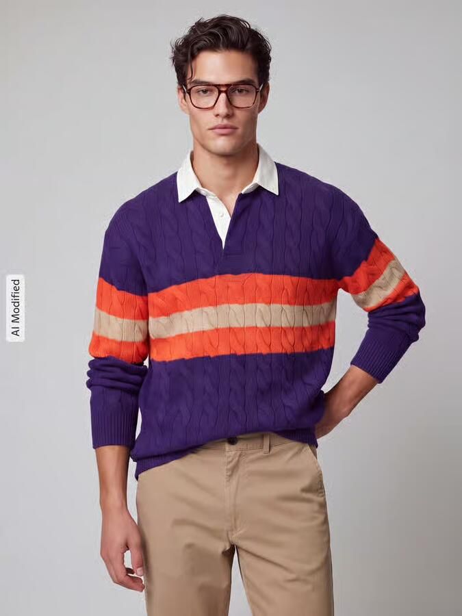 Polo Ralph Lauren Gebreide pullover met overhemdkraag - Foto 3