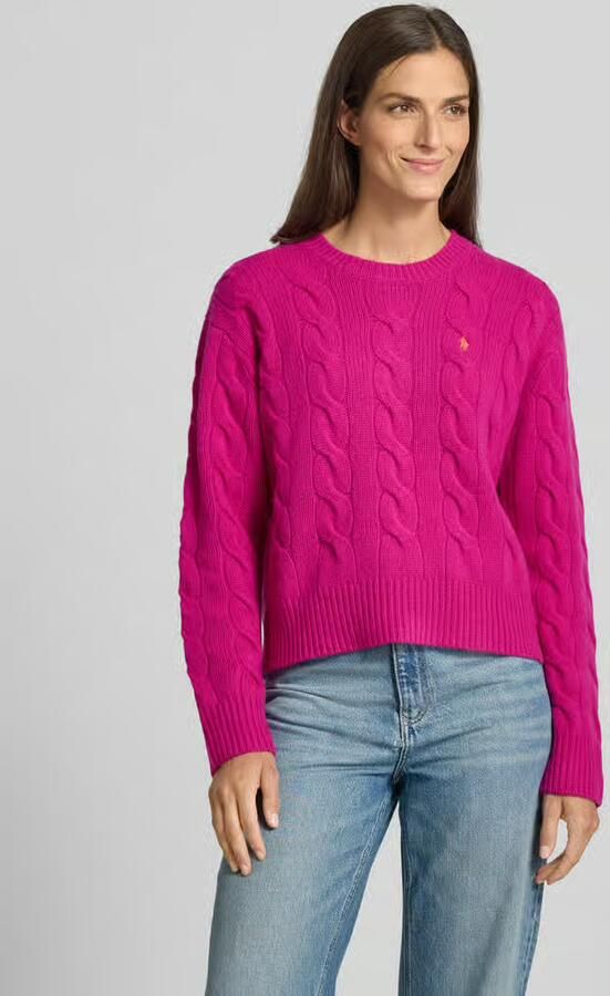 Polo Ralph Lauren Gebreide pullover van een mix van katoen en kasjmier met kabelpatroon - Foto 2