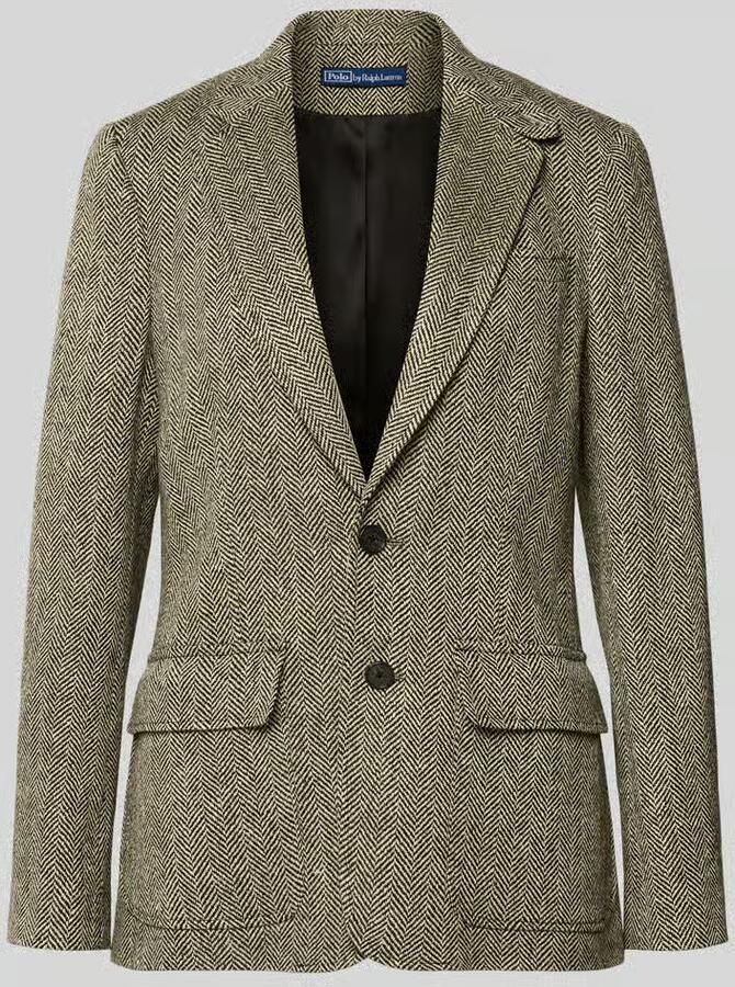 Polo Ralph Lauren Getailleerde longblazer van Mix van linnen en zijde met wol Model 'HERTIAGE' - Foto 2